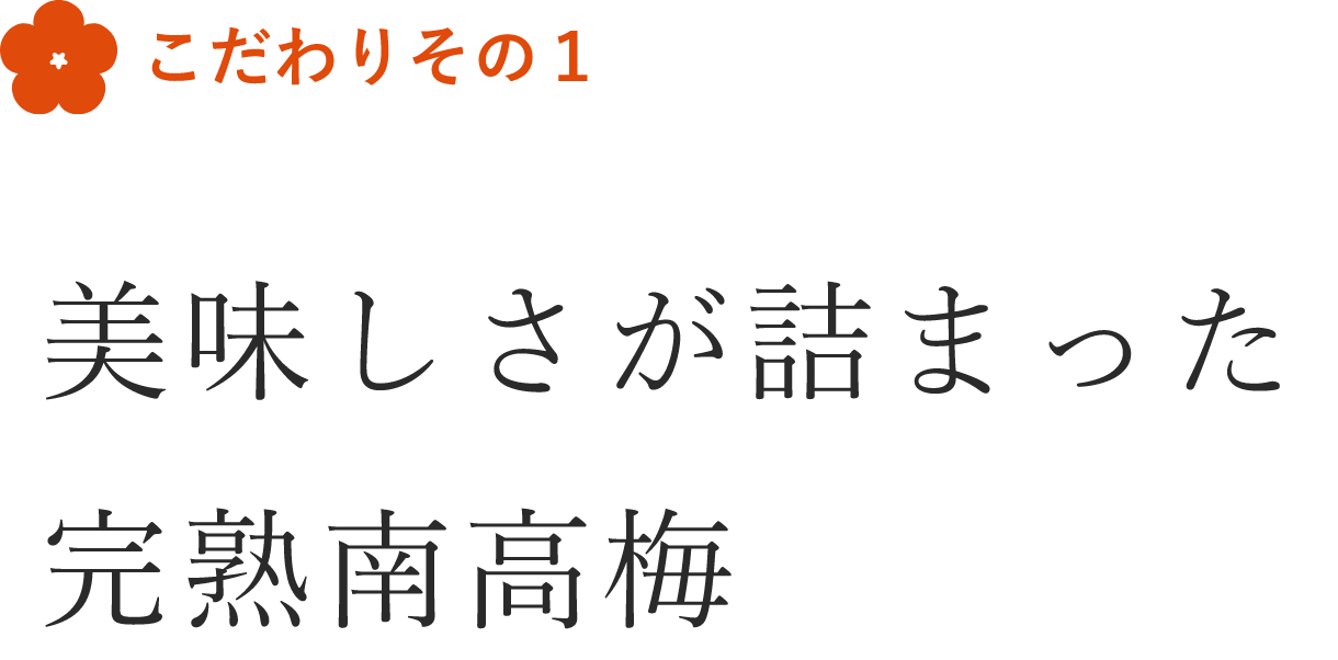 こだわりその1 美味しさが詰まった完熟南高梅